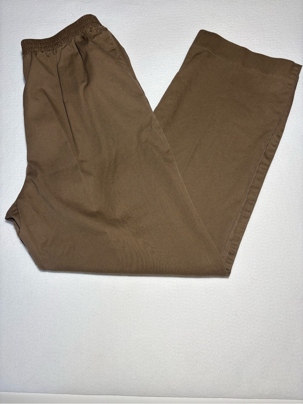 Alfred Dunner Men's Brown Elastic-Waist Chinos